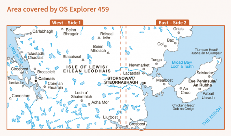 OS Explorer Map 459 - Central Lewis and Stornaway/Meadhan Leodhais Agus Steornabhagh-1